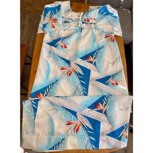 Vintage 60s 70s PARADISE HAWAII Dress Hawaiian MuMu Kimono Floral Island Size 40